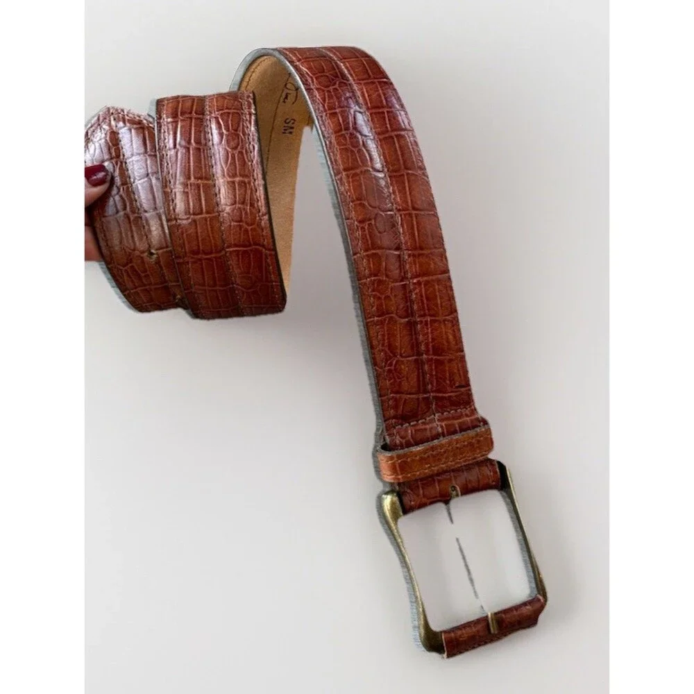 Catherine Dial Easley Brown Leather Western Belt Size S San Antonio TX